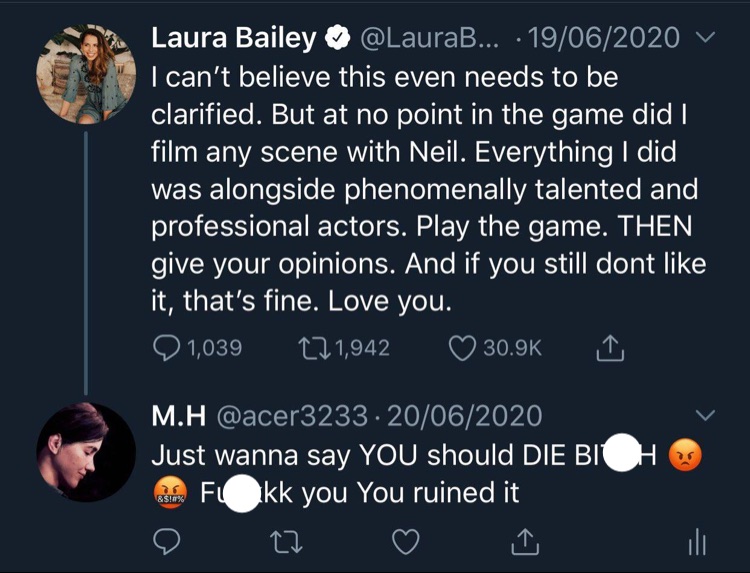 Laura Bailey is Getting Death Threats Because of Her 'Last of Us Part II'  Character, Laura Bailey