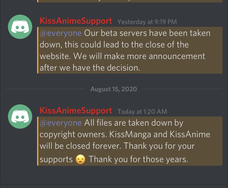 KissAnime & KissManga Shutting Down, here are some alternatives