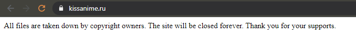 KissAnime website shutdown