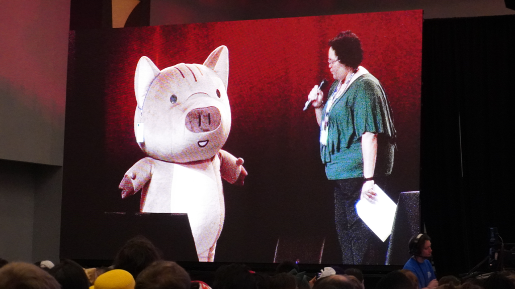 hyuuganatsu uririn boar costume on stage anime boston 2026